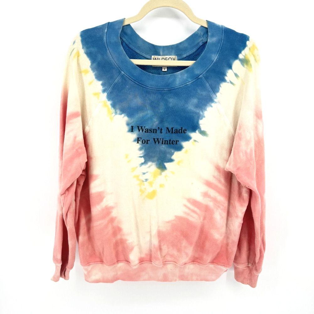 Wildfox Sweatshirt Size 4 Tiger Orange Tie Dye Graphic Design